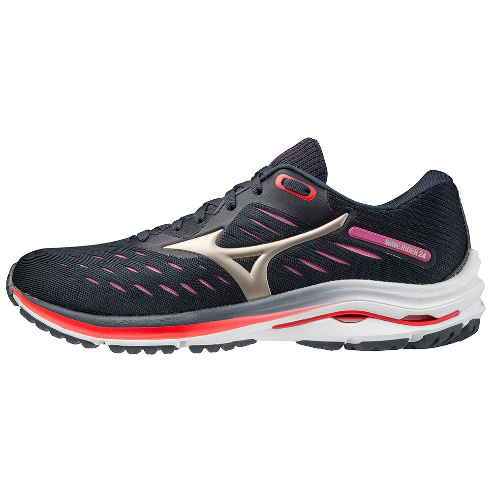 Scarpe Running Mizuno Wave Rider 24 Donna - Blu Marino/Oro - 61925-GBCX